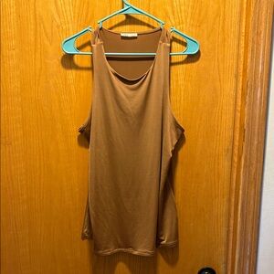 Elegant Sleeveless Brown Tank Top